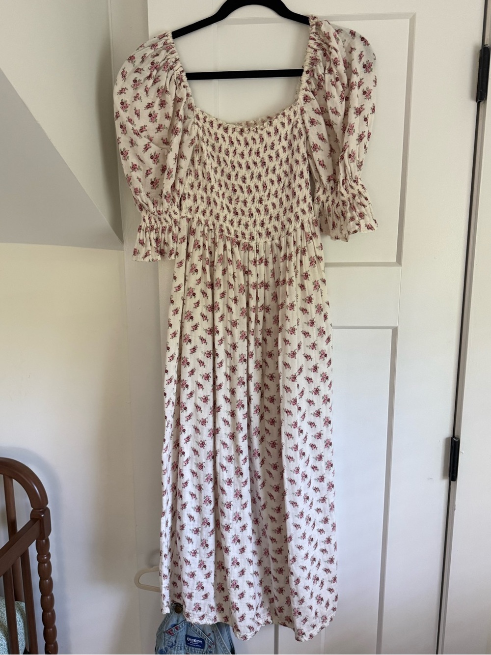Nothing Fits But dress in white with pink rose floral